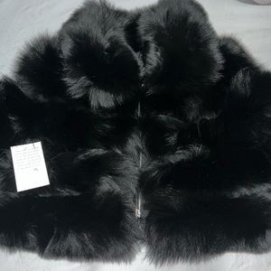 BRAND NEW BLACK CROP FOX FUR 100 percent authentic